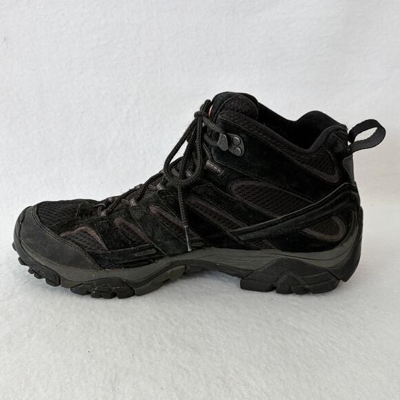 Merrell Hiking Boots Mens 10.5 Black Suede Hi-Top Vibram Soles Performance Shoes main image 10